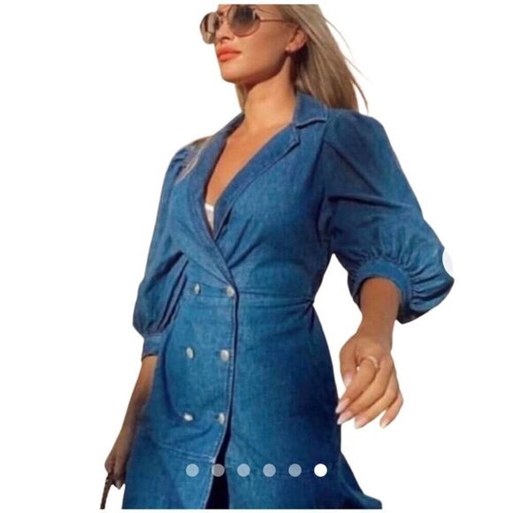 Zara double breasted denim dress Small - Picture 4 of 7